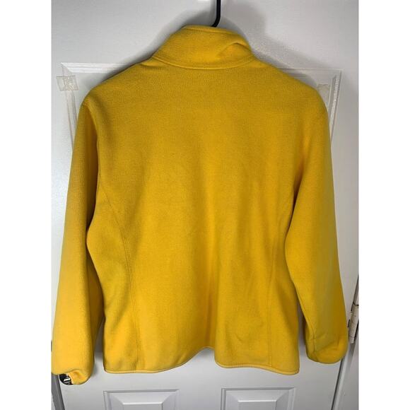Lands End Yellow Fleece Jacket Kids Size M 10-12 Regular Full Zip - Picture 2 of 7